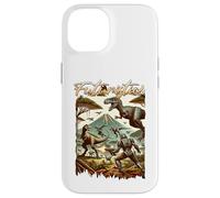 Custodia per iPhone 14 Futuristic Dinosaur Battle Sci Fi Action Art Warrior