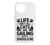 Custodia per iPhone 14 Gatti E Vela Barca A Vela Divertente Vela