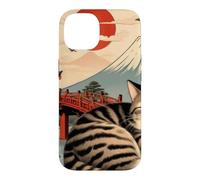 Custodia per iPhone 14 Gatto assonnato giapponese che dorme al tempio