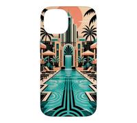 Custodia per iPhone 14 Geometria Art Deco a bordo piscina