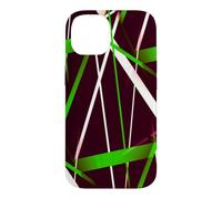 Custodia per iPhone 14 Geometria Urbana Nero Bianco Erba-Verde