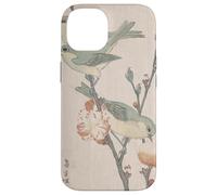 Custodia per iPhone 14 Giapponese Art Birds Occhi bianchi su un ramo di pesco