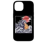 Custodia per iPhone 14 Gigante Raccoon Kaiju Mangiare Pizza
