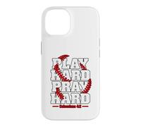 Custodia per iPhone 14 Gioca Hard Pregare Hard Baseball Christian Faith Design Souvenir