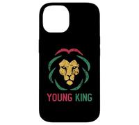 Custodia per iPhone 14 Giovane re africano Lion Boy Black History Month Ragazzi africani