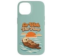 Custodia per iPhone 14 Go With The Flow Sea Otter Retro Animal