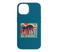 Custodia per iPhone 14 Goldendoodle Pop Art Ritratto Doodle mamma papà amante dei cani arte