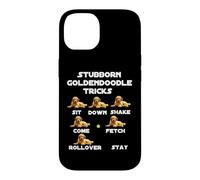 Custodia per iPhone 14 Goldendoodle testardo Trucchi divertenti Barzellette sarcastiche sul cane