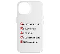 Custodia per iPhone 14 GRACE Acrostic - 5 Christian Faith Bible Verse Scriptures