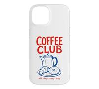 Custodia per iPhone 14 Grafica del costume da brunch per ragazza Coffee Club Café Espresso