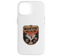 Custodia per iPhone 14 Grafica del distintivo Wilderness, The Mountains Are Calling