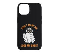 Custodia per iPhone 14 Grafica "Don't Make Me Lose My Sheet Ghost Raccoon