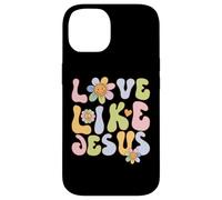 Custodia per iPhone 14 Groovy Love Like Jesus Religious God Christian Graphic