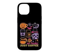 Custodia per iPhone 14 Halloween Coffee No Tricks Just Coffee Spooky Humor