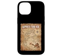 Custodia per iPhone 14 Happiness Found Here Vintage Pirate Map Crab