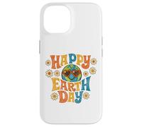 Custodia per iPhone 14 Happy Earth Day Retro anni '70 Groovy Globe Heart Occhiali da sole