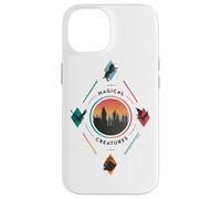 Custodia per iPhone 14 Harry Potter Magical Creatures Diamond Hogwarts Center