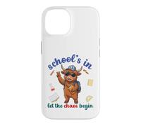 Custodia per iPhone 14 Highland Cow Back To School Vibes Scuole In Let Chaos Begin