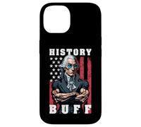 Custodia per iPhone 14 History Buff - Bandiera USA per sollevamento pesi, motivo: George Washington