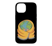 Custodia per iPhone 14 Hug The World Earth avvolto in sciarpa design