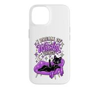 Custodia per iPhone 14 I Dream of Witchy Things Gatto Nero Strega Halloween