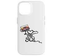 Custodia per iPhone 14 I Heart the 80s Music Cassette Nostalgic Loose Unwound Tape