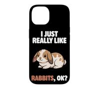 Custodia per iPhone 14 I Just Really Like Rabbits Ok Animal Carino Mini Lop Coniglio