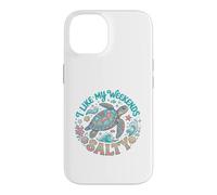 Custodia per iPhone 14 I Like My Weekends Salty Sea Turtle Beach Lover