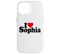 Custodia per iPhone 14 I LOVE CUORE SOPHIA NOME SU UN TEE