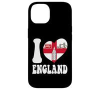 Custodia per iPhone 14 I Love London England Bandiera con cuore orgoglioso papà inglese mamma zia