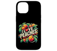 Custodia per iPhone 14 I Love Pesche Frutta Divertente Vegano Vegetariano