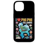 Custodia per iPhone 14 I Love Phi Phi Islands Thailandia Viaggio Souvenir