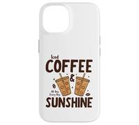 Custodia per iPhone 14 Iced Coffee & Sunshine Every Day All Day Funny Summer