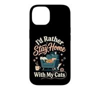Custodia per iPhone 14 I'd Rather Stay Home With My Cats