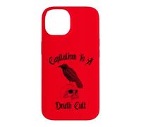 Custodia per iPhone 14 Il capitalismo è un teschio di corvo della morte Goth Alternative Punk