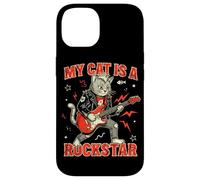 Custodia per iPhone 14 Il mio gatto è un gatto Rockstar Guitar Rock