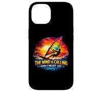 Custodia per iPhone 14 Il vento sta chiamando e devo andare windsurf Windsurfer Divertimento