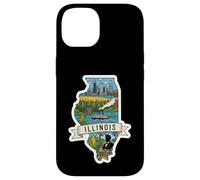 Custodia per iPhone 14 Illinois Vintage Skyline di Chicago e Orgoglio dell'Illinois