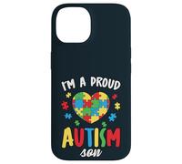 Custodia per iPhone 14 I'm a Proud Autism Son - Puzzle per la consapevolezza dell'autismo, cuore per bambini