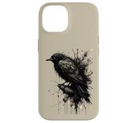 Custodia per iPhone 14 Inkstorm Crow Silenzio davanti alla caw