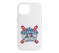Custodia per iPhone 14 Io d Rather Be Skiing Divertente Citazione Sci Sport Invernali