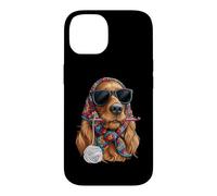 Custodia per iPhone 14 Irish Setter Dog Granny Square Crochet Yarn Crochet Lover