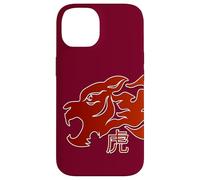 Custodia per iPhone 14 Japanese Tiger Red Flame Design For Men Year Of The Tiger