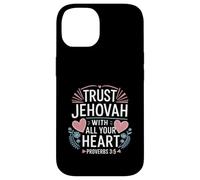 Custodia per iPhone 14 Jehovah's Witness Trust Jehovah Heart Proverbs 3:5 JW ORG JW