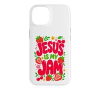 Custodia per iPhone 14 Jesus is My Jam Cute Christian Strawberry Faith