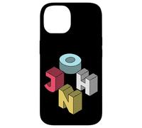 Custodia per iPhone 14 John First Given Retro nome isometrico blocco lettere
