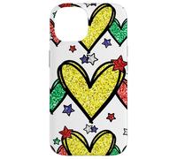Custodia per iPhone 14 Juneteenth Graphic For Black Women Red Yellow Green Heart