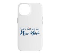 Custodia per iPhone 14 Just A Girl Who Loves New York