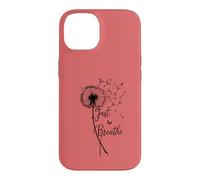 Custodia per iPhone 14 Just Breathe Dandelion Butterfly Inspirational Boho Floral