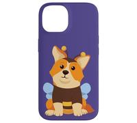 Custodia per iPhone 14 Kawaii Corgi Bee In Un Divertente Pet Costume Cucciolo Cane Corgi